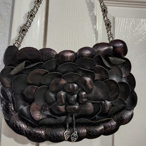 Brighton Rosalie leather Flower Handbag Vintage 1990's